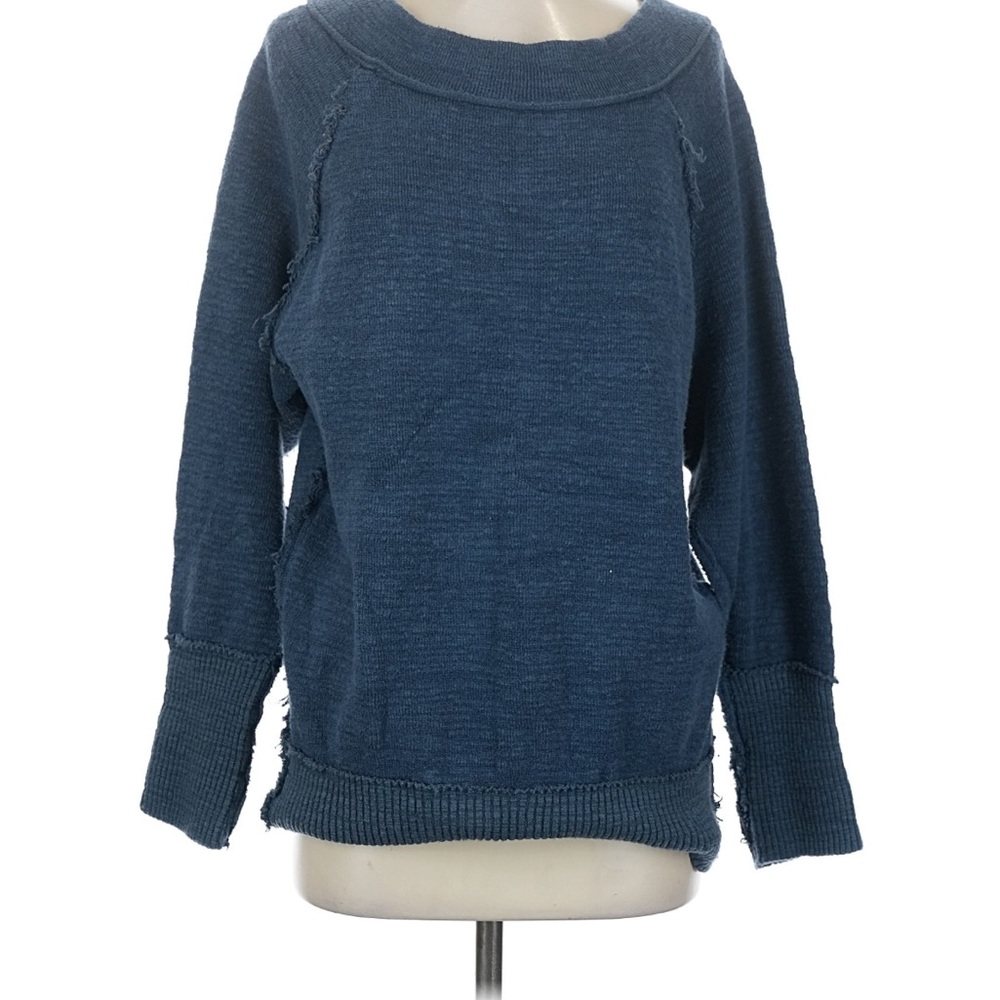 Free People Navy Blue Crew Neck Sweater